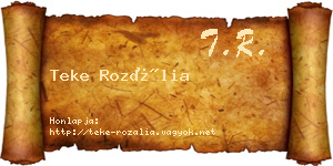 Teke Rozália névjegykártya